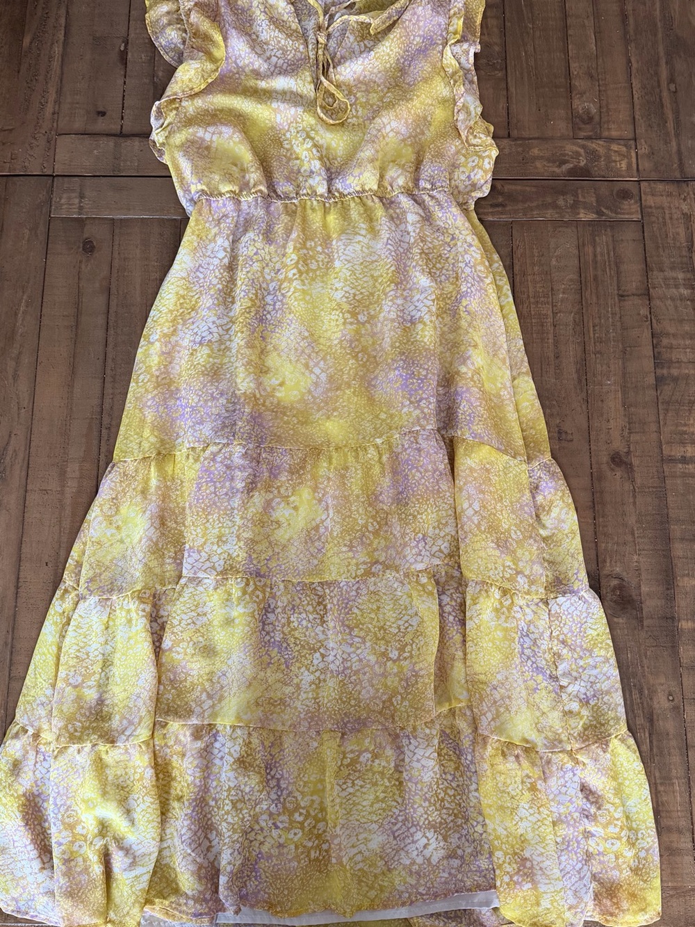 BB Dakota by Steve Madden Yellow and Lavender Floral Maxi Dress